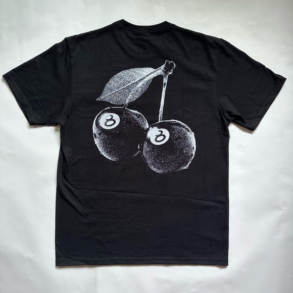 Stussy cherries 8 ball Tee Black SS24 - Picture 1 of 3